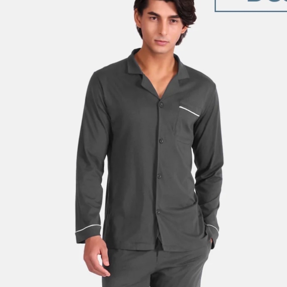 David Archy Men’s Pajama Shirt lot Gray and Blue